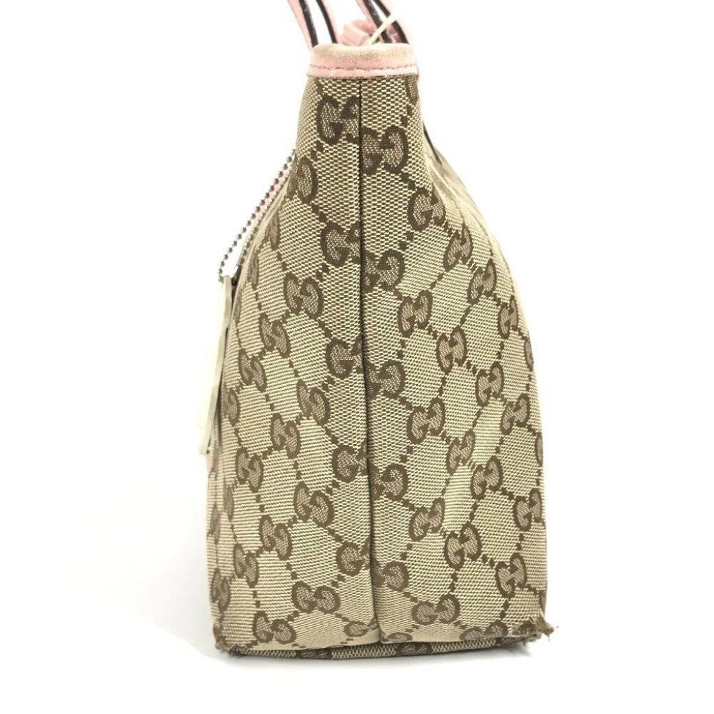 GUCCI 271101 GG Papagallo parrot Tote Bag with Charm Hand Bag pink/Beige - Picture 2 of 14